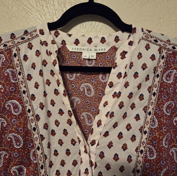 Veronica Beard Jesila Cotton Patchwork Boho Cottage Mini Dress Women's XS PINK - Picture 4 of 10